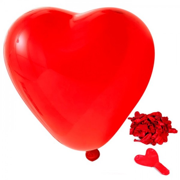 Шар 10 Сердце Кристал красное /цена за 1шт.