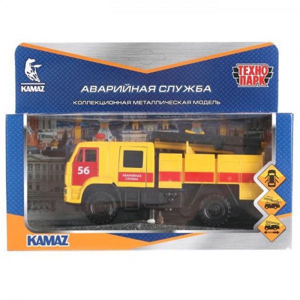 Модель KAM43502-15EM-YE КАМАЗ-43502 Аварийная служба Технопарк  в коробке