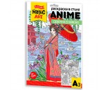 Раскраска в стиле ANIME Девочка в кимоно А3 05148