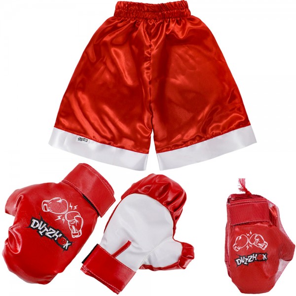 Боксерские перчатки c шортами Dvizhok красный 56153