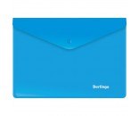 Папка-конверт на кнопке A5 180мкм, синя OBk_05002 Berlingo