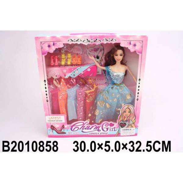 Кукла YB023B-2 с набором платьев в коробке