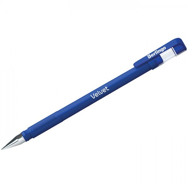 Ручка гелевая синяя 05мм Velvet 243044 Berlingo