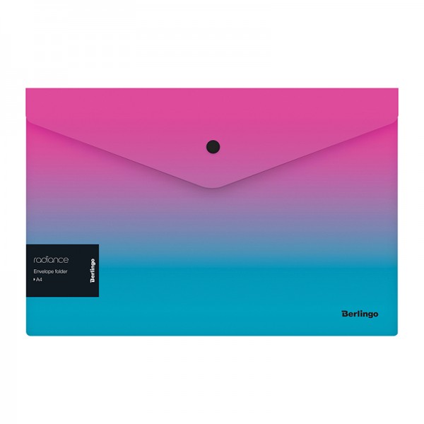 Папка-конверт на кнопкеRadiance180мкм, розовый/голубой градиент, с рисунком Berlingo 299315 